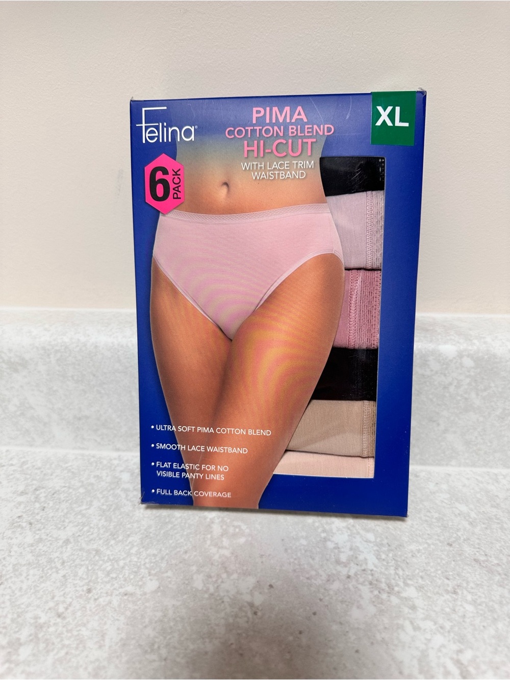 Women’s Felina Pima Cotton Blend Hi-Cut Briefs - Pink NWT